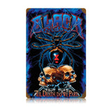 Black Widow Blue Vintage Sign Metal Sign