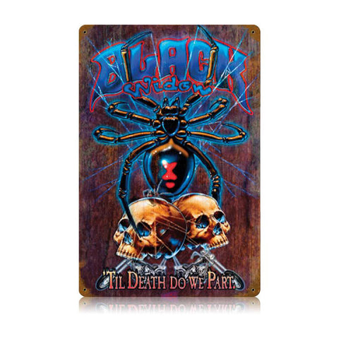 Black Widow Rustic Vintage Sign Metal Sign