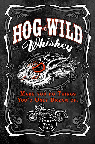Hog Wild Whiskey Metal Sign