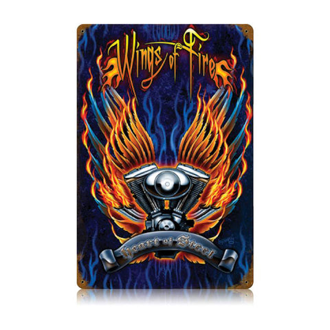 Wings Of Fire Vintage Sign Metal Sign
