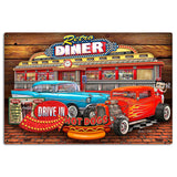 Diner Woodgrain 24 X 16 vintage metal sign Metal Sign