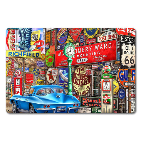 Along Route 66 18 X 12 vintage metal sign Metal Sign