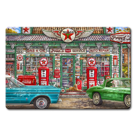 Fred's Service Station 18 X 12 vintage metal sign Metal Sign