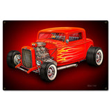 Red Hot Rod 24 X 16 vintage metal sign Metal Sign