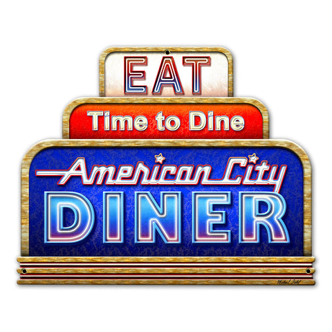 American City Diner 15 X 12 vintage metal sign Metal Sign