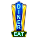 Diner Cut out 9 X 22 vintage metal sign Metal Sign