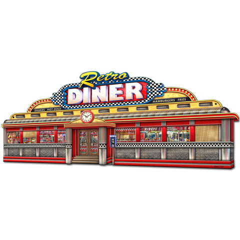 Retro Diner Cut out 36 X 15 vintage metal sign Metal Sign