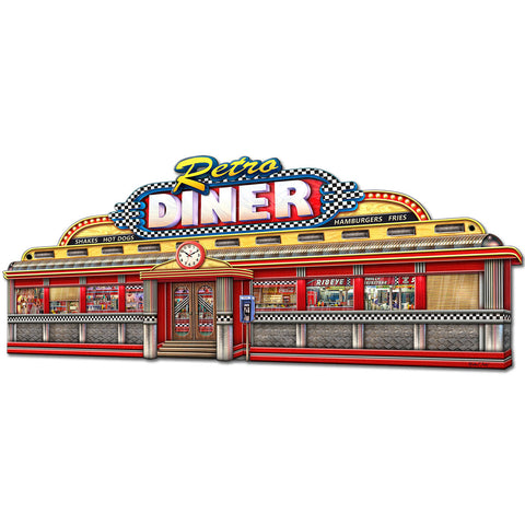 Retro Diner Cut out 18 X 8 vintage metal sign Metal Sign