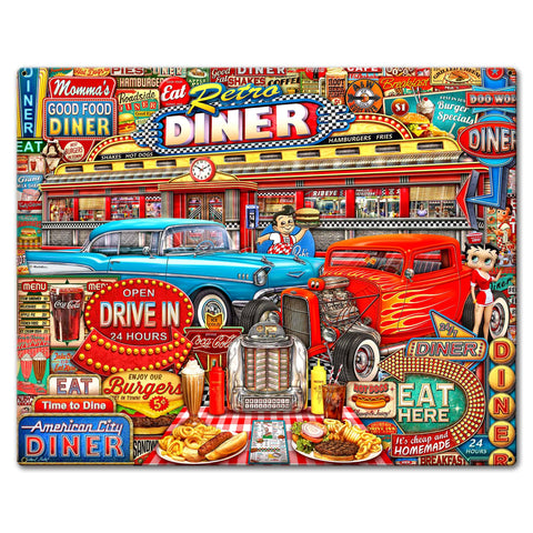 Retro Diner Crusin' 30 X 24 vintage metal sign Metal Sign