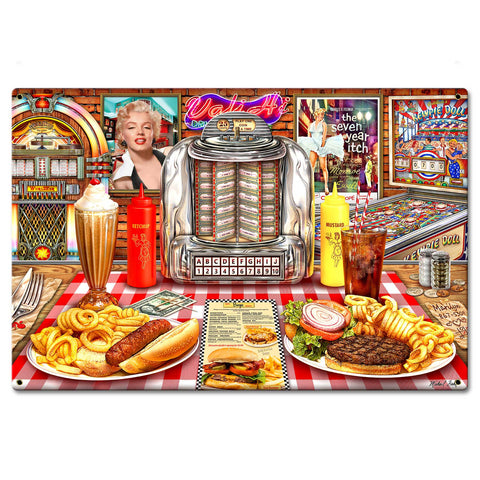 Dinner With Marilyn 24 X 16 vintage metal sign Metal Sign