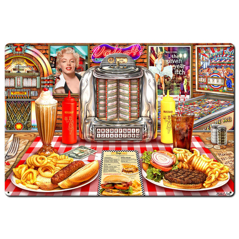 Dinner With Marilyn 36 X 24 vintage metal sign Metal Sign