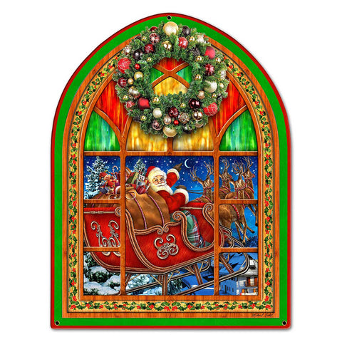 Santa Claus Window 13 X 17 vintage metal sign Metal Sign