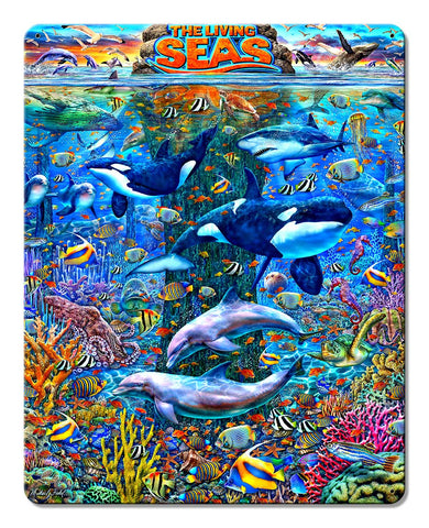 Living Seas Metal Sign 12in X 15in Metal Sign
