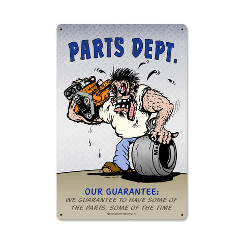 Parts Dept Vintage Sign Metal Sign