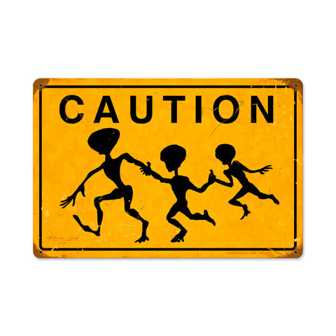 Alien Crossing Vintage Sign Metal Sign