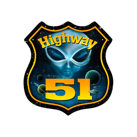 Highway 51 Vintage Sign Metal Sign