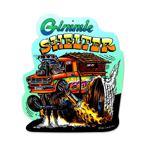 Gimme Shelter Vintage Sign Metal Sign