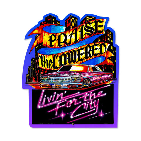 Praise Lowered Vintage Sign Metal Sign