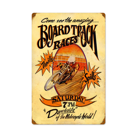 Board Track Vintage Sign Metal Sign