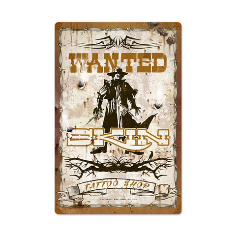 Wanted-Skin-Poster-Vintage-Sign-Metal-Sign