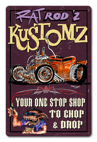 Rat Rodz Kustoms Metal Sign