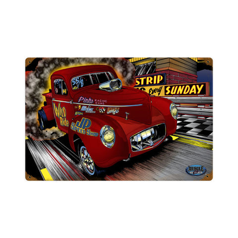 Gasser Willeys Truck Vintage Sign Metal Sign