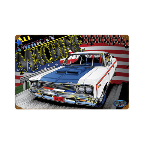 All American Machine Vintage Sign Metal Sign