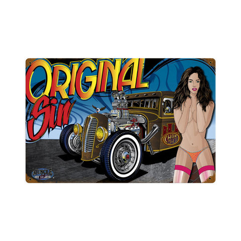 Rad Rod Original Sin Vintage Sign Metal Sign