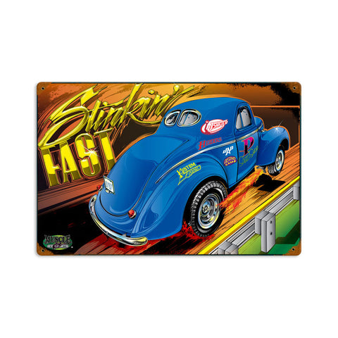 Stinkin-Fast-Vintage-Sign-Metal-Sign
