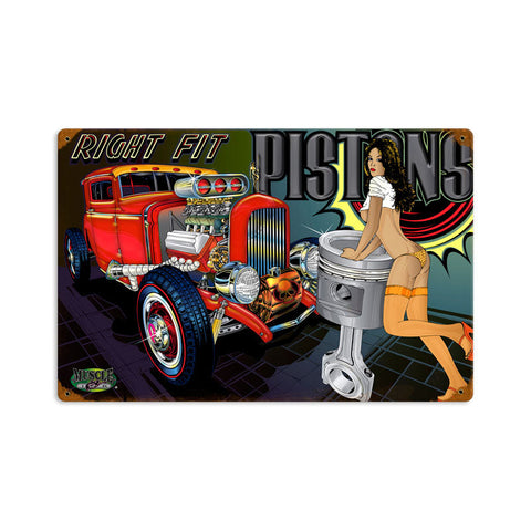 Right-Fit-Pistons-Vintage-Sign-Metal-Sign