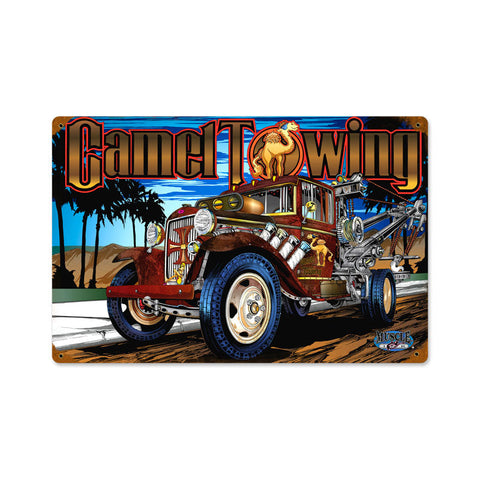 Camel-Towing-Vintage-Sign-Metal-Sign