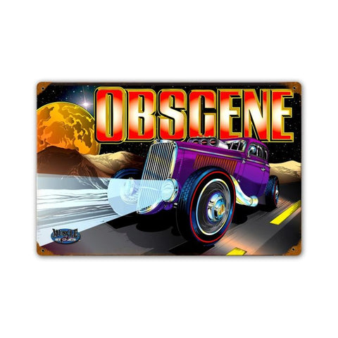 Obscene Vintage Vintage Sign Metal Sign