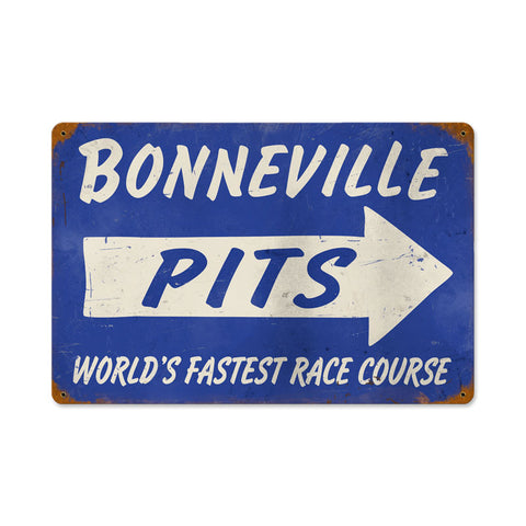 Bonneville Pits Vintage Sign Metal Sign