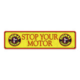 Signal Stop Motor Vintage Sign Metal Sign