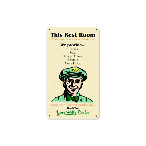 Polly Gas Restroom Vintage Sign Metal Sign