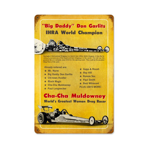 Muldowny Garlits Vintage Sign Metal Sign
