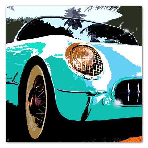 Corvette-Sq-Blue-Vintage-Sign-Metal-Sign