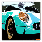 Corvette Sq Blue Vintage Sign Metal Sign