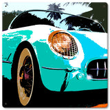 Corvette Sq Blue Vintage Sign Metal Sign