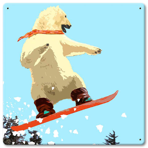 Bear Jump Vintage Sign Metal Sign