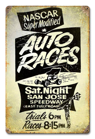 PH018 - Super Modified Auto Races Metal Sign