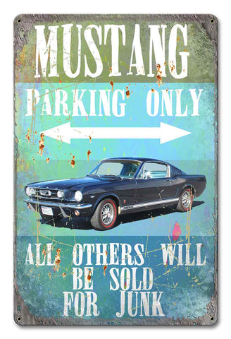 PH028 - Mustang Parking Metal Sign
