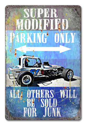 PH034   Super Modified Parking Metal Sign