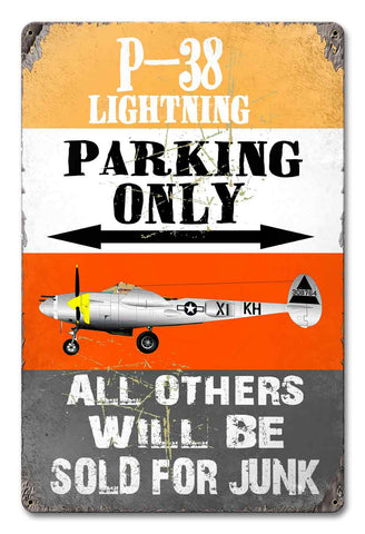 PH042 - P-38 Lighting Parking Metal Sign