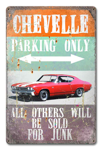 PH047   Chevelle Parking Metal Sign