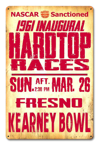PH050   1961 Inaugural Hardtop Races Metal Sign
