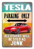 PH059 - Tesla Parking Metal Sign