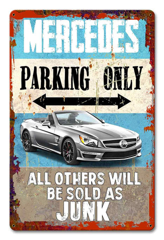 PH062   Mercedes Parking Metal Sign