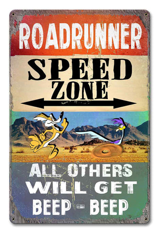PH074   Roadrunner Parking Metal Sign