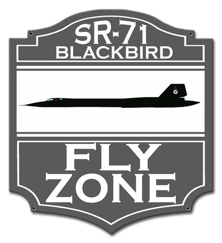 PH080   SR 71 Blackbird Fly Zone Metal Sign